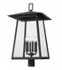 Z-Lite Rainer 6 Light Outdoor Post Mount Fixture in Black Finish Model: 5015PHXXLR-BK