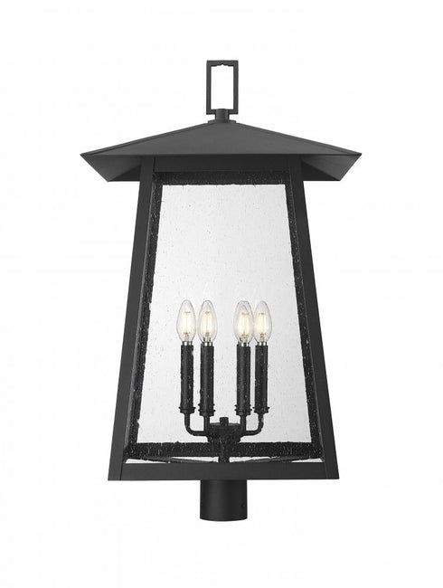 Z-Lite Rainer 6 Light Outdoor Post Mount Fixture in Black Finish Model: 5015PHXXLR-BK