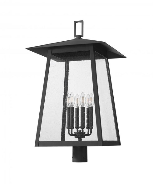 Z-Lite Rainer 6 Light Outdoor Post Mount Fixture in Black Finish Model: 5015PHXXLR-BK