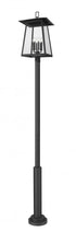 Z-Lite Rainer 6 Light Outdoor Post Mounted Fixture in Black Finish Model: 5015PHXXLR-5010P-BK