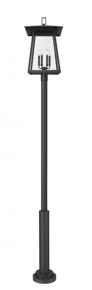 Z-Lite Rainer 6 Light Outdoor Post Mounted Fixture in Black Finish Model: 5015PHXXLR-5010P-BK