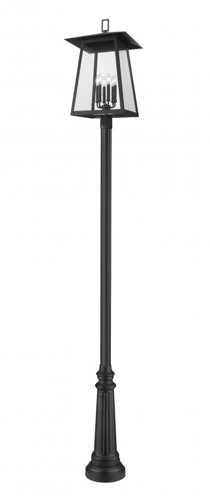 Z-Lite Rainer 6 Light Outdoor Post Mounted Fixture in Black Finish Model: 5015PHXXLR-511P-BK