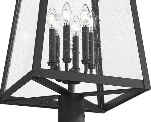 Z-Lite Rainer 6 Light Outdoor Post Mounted Fixture in Black Finish Model: 5015PHXXLR-511P-BK