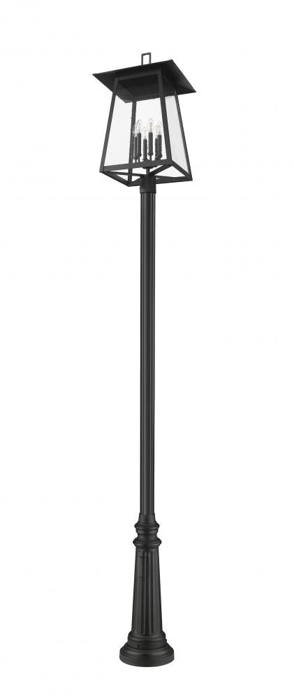 Z-Lite Rainer 6 Light Outdoor Post Mounted Fixture in Black Finish Model: 5015PHXXLR-511P-BK