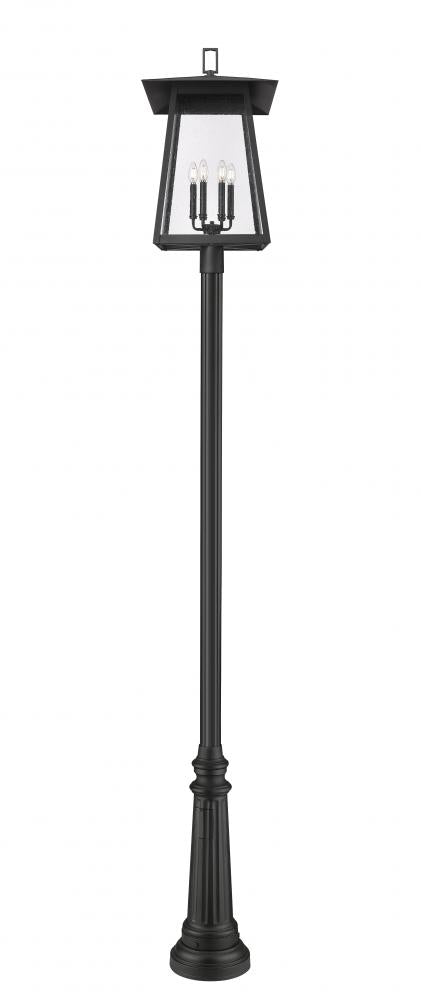 Z-Lite Rainer 6 Light Outdoor Post Mounted Fixture in Black Finish Model: 5015PHXXLR-511P-BK
