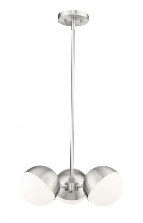 Z-Lite Realm Sphere 3 Light Chandelier in Brushed Nickel Finish Model: 7517-3BN