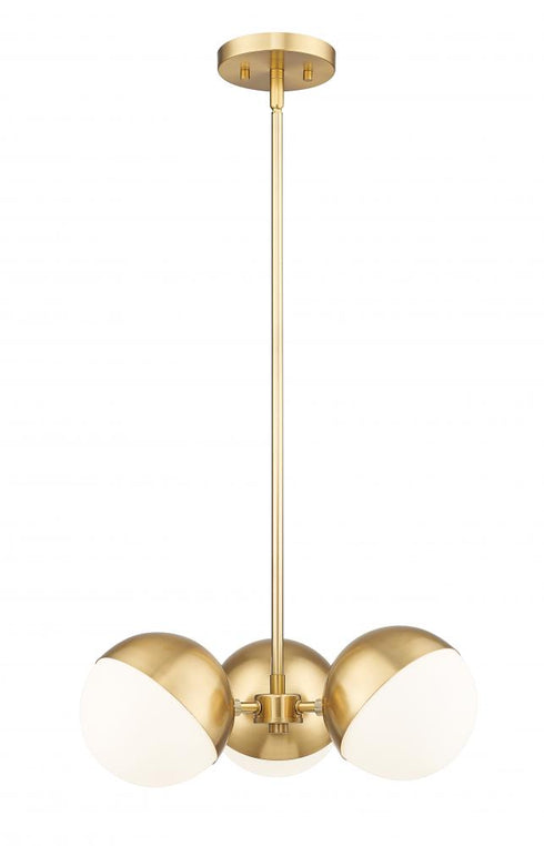 Z-Lite Realm Sphere 3 Light Chandelier in Brushed Nickel Finish Model: 7517-3BN