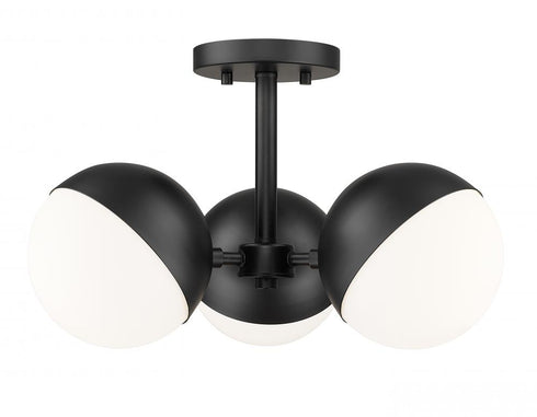 Z-Lite Realm Sphere 3 Light Semi Flush Mount in Brushed Nickel Finish Model: 7517-3SF-BN