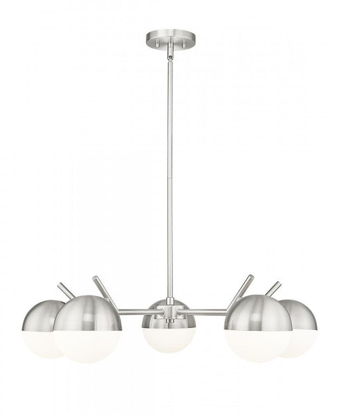Z-Lite Realm Sphere 5 Light Chandelier in Brushed Nickel Finish Model: 7517-5BN