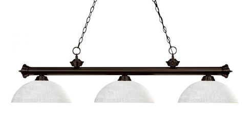 Z-Lite Riviera 3 Light Billiard in Bronze Finish Model: 200-3BRZ-DGM14