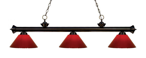 Z-Lite Riviera 3 Light Billiard in Bronze Finish Model: 200-3BRZ-PGR