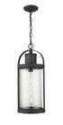 Z-Lite Roundhouse 1 Light Outdoor Chain Mount Ceiling Fixture in Black Finish Model: 569CHB-BK