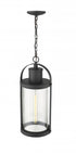 Z-Lite Roundhouse 1 Light Outdoor Chain Mount Ceiling Fixture in Black Finish Model: 569CHB-BK