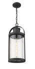 Z-Lite Roundhouse 1 Light Outdoor Chain Mount Ceiling Fixture in Black Finish Model: 569CHB-BK