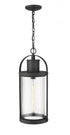 Z-Lite Roundhouse 1 Light Outdoor Chain Mount Ceiling Fixture in Black Finish Model: 569CHB-BK