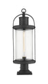 Z-Lite Roundhouse 1 Light Outdoor Pier Mounted Fixture in Black Finish Model: 569PHB-533PM-BK
