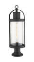 Z-Lite Roundhouse 1 Light Outdoor Pier Mounted Fixture in Black Finish Model: 569PHB-553PM-BK