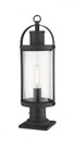 Z-Lite Roundhouse 1 Light Outdoor Pier Mounted Fixture in Black Finish Model: 569PHM-533PM-BK