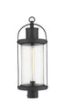 Z-Lite Roundhouse 1 Light Outdoor Post Mount Fixture in Black Finish Model: 569PHB-BK