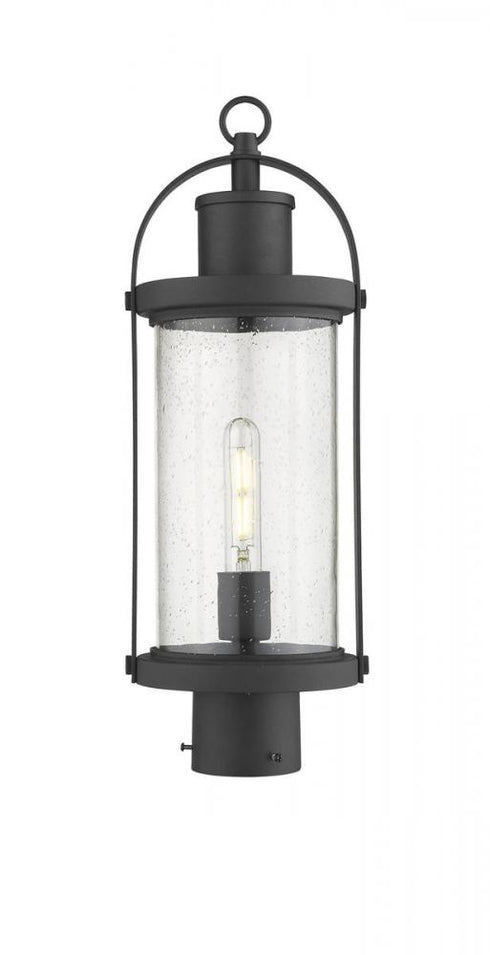Z-Lite Roundhouse 1 Light Outdoor Post Mount Fixture in Black Finish Model: 569PHM-BK