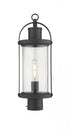 Z-Lite Roundhouse 1 Light Outdoor Post Mount Fixture in Black Finish Model: 569PHM-BK