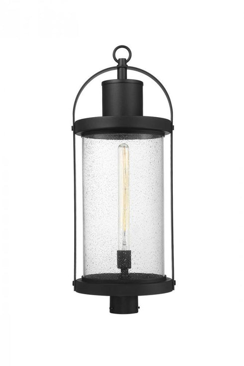 Z-Lite Roundhouse 1 Light Outdoor Post Mount Fixture in Black Finish Model: 569PHXL-BK