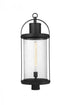 Z-Lite Roundhouse 1 Light Outdoor Post Mount Fixture in Black Finish Model: 569PHXL-BK