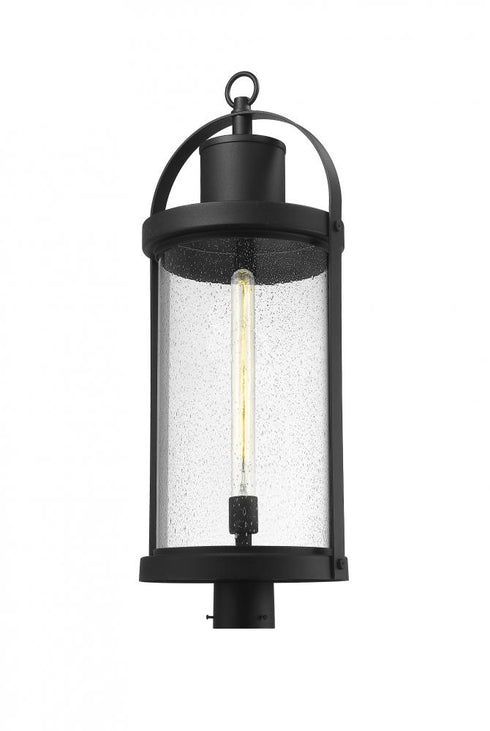 Z-Lite Roundhouse 1 Light Outdoor Post Mount Fixture in Black Finish Model: 569PHXL-BK