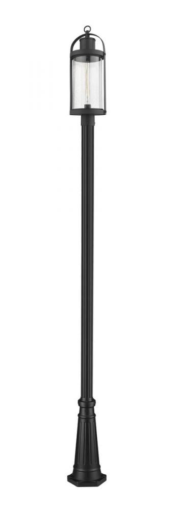 Z-Lite Roundhouse 1 Light Outdoor Post Mounted Fixture in Black Finish Model: 569PHB-519P-BK