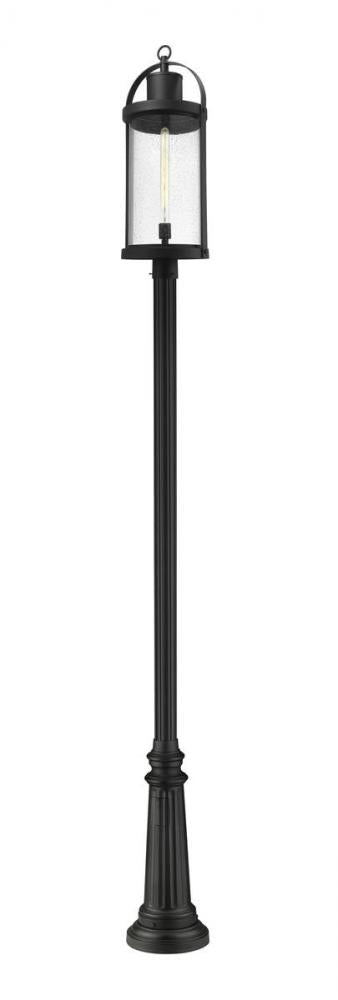 Z-Lite Roundhouse 1 Light Outdoor Post Mounted Fixture in Black Finish Model: 569PHXL-511P-BK