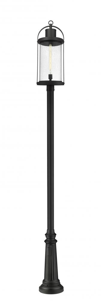 Z-Lite Roundhouse 1 Light Outdoor Post Mounted Fixture in Black Finish Model: 569PHXL-511P-BK