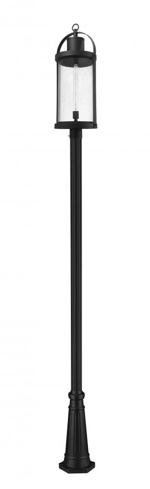 Z-Lite Roundhouse 1 Light Outdoor Post Mounted Fixture in Black Finish Model: 569PHXL-519P-BK