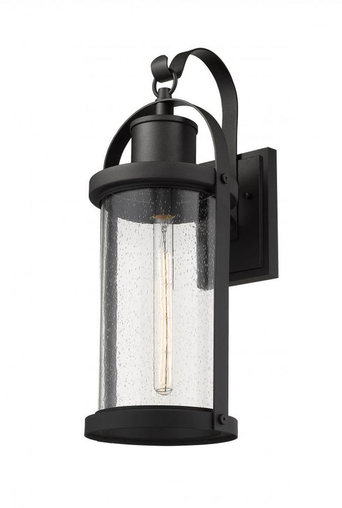 Z-Lite Roundhouse 1 Light Outdoor Wall Light in Black Finish Model: 569B-BK