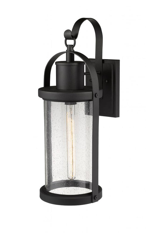 Z-Lite Roundhouse 1 Light Outdoor Wall Light in Black Finish Model: 569B-BK