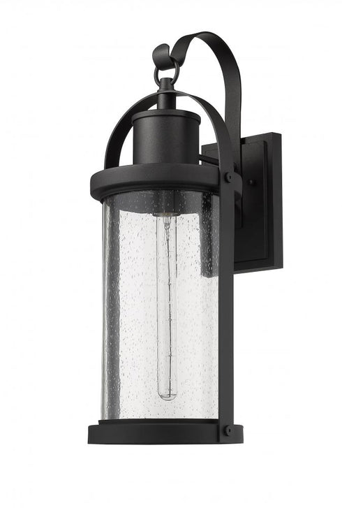 Z-Lite Roundhouse 1 Light Outdoor Wall Light in Black Finish Model: 569B-BK