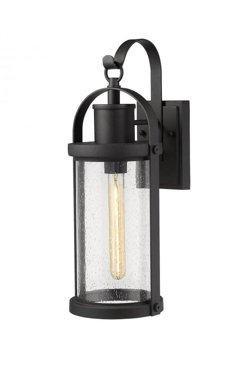 Z-Lite Roundhouse 1 Light Outdoor Wall Light in Black Finish Model: 569M-BK