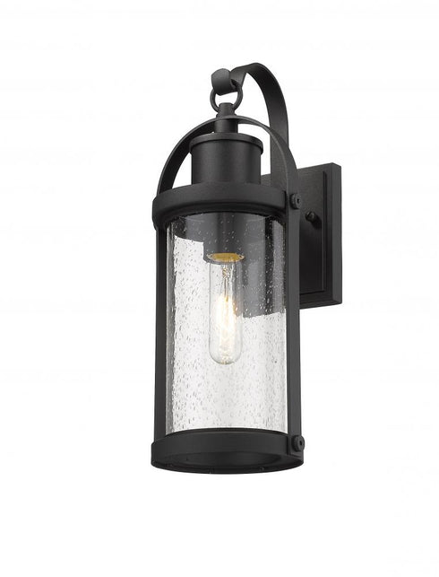 Z-Lite Roundhouse 1 Light Outdoor Wall Light in Black Finish Model: 569S-BK
