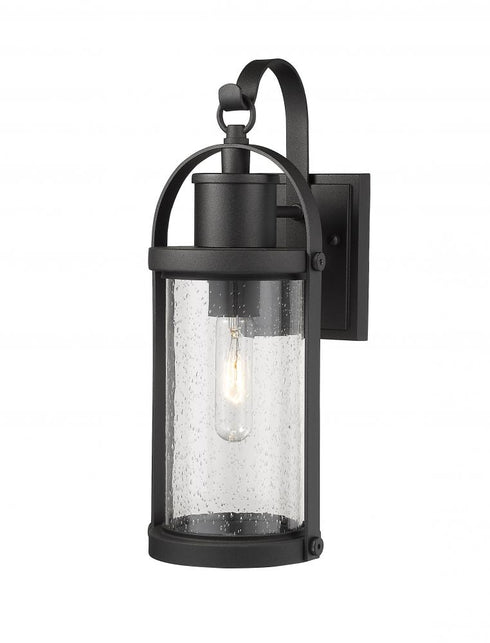 Z-Lite Roundhouse 1 Light Outdoor Wall Light in Black Finish Model: 569S-BK