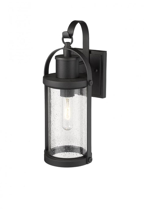 Z-Lite Roundhouse 1 Light Outdoor Wall Light in Black Finish Model: 569S-BK