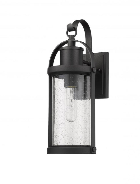 Z-Lite Roundhouse 1 Light Outdoor Wall Light in Black Finish Model: 569S-BK