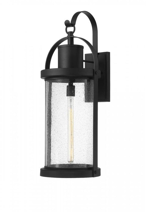 Z-Lite Roundhouse 1 Light Outdoor Wall Light in Black Finish Model: 569XL-BK