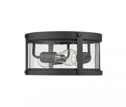 Z-Lite Roundhouse 3 Light Outdoor Flush Mount in Black Finish Model: 569F-BK