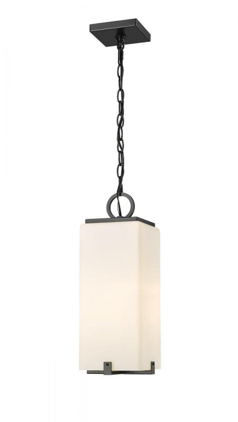 Z-Lite Sana 1 Light Outdoor Chain Mount Ceiling Fixture in Black Finish Model: 592CHM-BK
