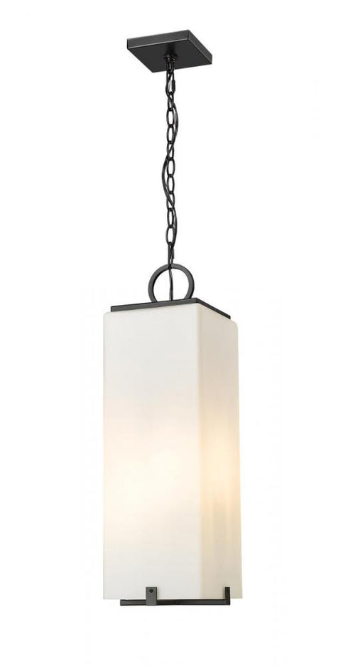 Z-Lite Sana 3 Light Outdoor Chain Mount Ceiling Fixture in Black Finish Model: 592CHB-BK