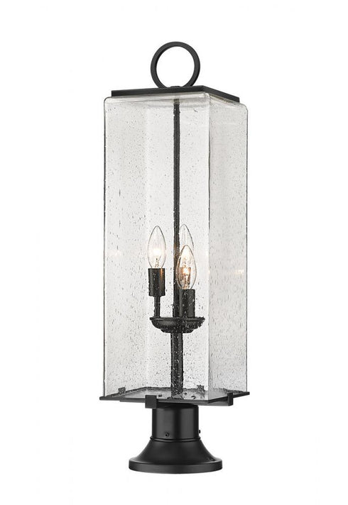 Z-Lite Sana 3 Light Outdoor Pier Mounted Fixture in Black Finish Model: 592PHBR-553PM-BK