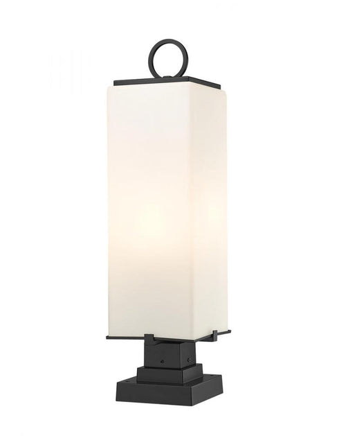 Z-Lite Sana 3 Light Outdoor Pier Mounted Fixture in Black Finish Model: 592PHBS-SQPM-BK
