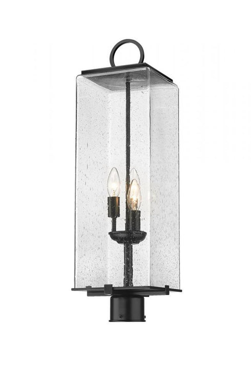 Z-Lite Sana 3 Light Outdoor Post Mount Fixture in Black Finish Model: 592PHBR-BK