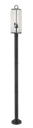 Z-Lite Sana 3 Light Outdoor Post Mounted Fixture in Black Finish Model: 592PHBR-567P-BK