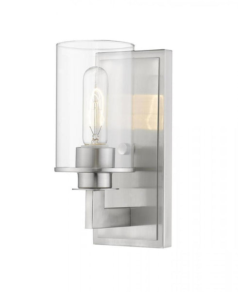 Z-Lite Savannah 1 Light Wall Sconce in Brushed Nickel Finish Model: 412-1S