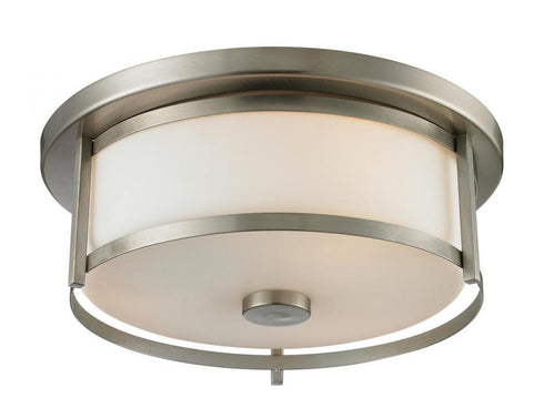 Z-Lite Savannah 2 Light Flush Mount in Brushed Nickel Finish Model: 412F14